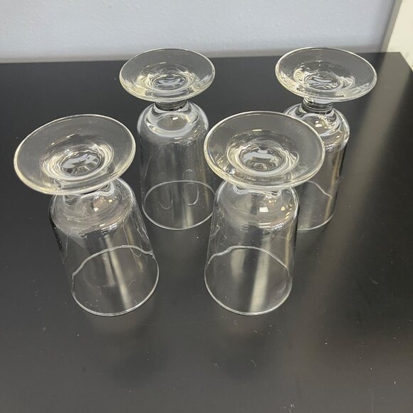 Set Of 4 Vintage Clear Glass Goblets - Elegant Stemware For Wine Cocktails - Picture 6 of 8